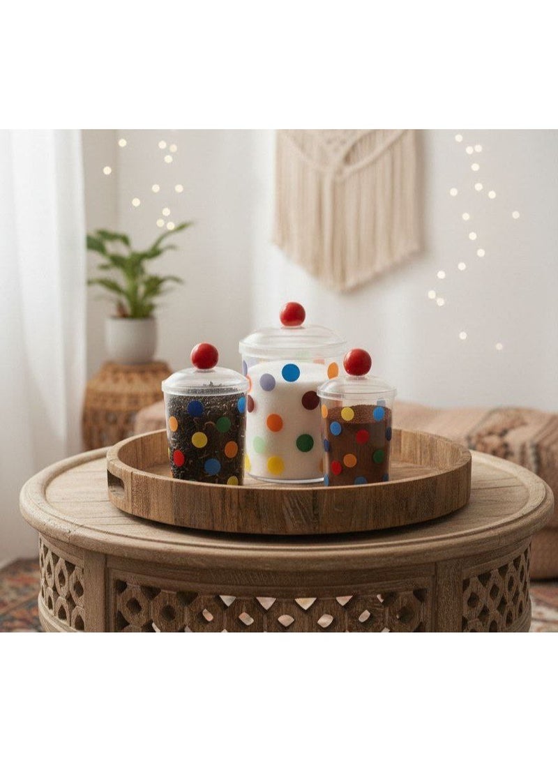 طقم بطرمانات شيك جدا 3*1 طقم كوفي منقط - Image 3